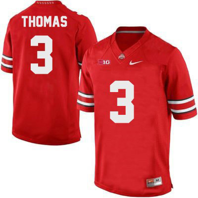 Ohio State Buckeyes Men's Michael Thomas #3 Red Authentic Nike College NCAA Stitched Football Jersey XA19I38LL